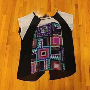 August silk sheer printed top